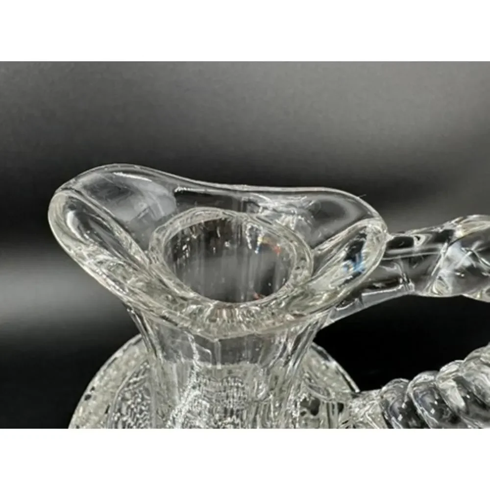 EAPG Hobnail Bullseye Glass Decanter Cruet w/ Original Pinecone Finial Stopper